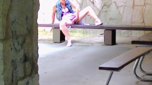 caught sexy milf at park and almost got caught as i nut in her pussy