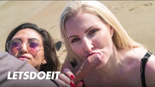 MILFs Frida & Georgie Love Sex On The Beach With One Cock – LATINA MILF