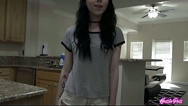 Flat Chested Bambi Black Slobbers On Cock And Takes Him In Doggy!