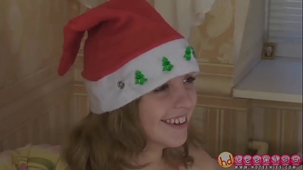 Blonde Teen Fucking in a Santa Hat